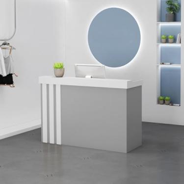 Imagem de Mesa de recepção, balcão de recepção, balcão de loja, mesa de recepção em pé, balcão de checkout, balcão de recepção pequeno, balcão de varejo, mesa de recepção com balcão, recepção, recepção moderna