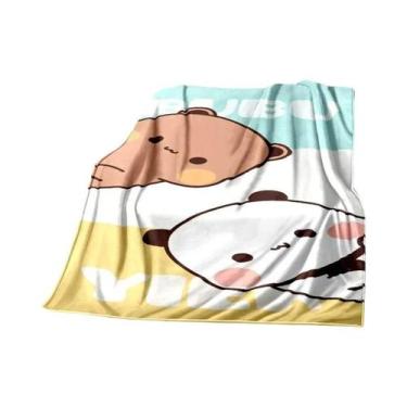 Imagem de Cobertor De Flanela Quente Para Crianças Com Estampa De Urso Em Desenh