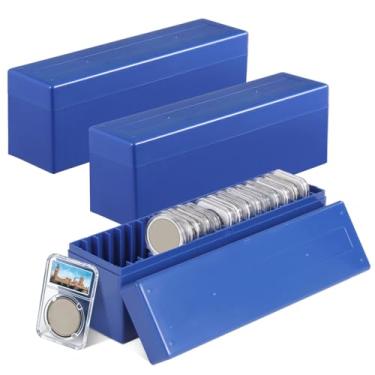 Imagem de Caixa de armazenamento de 3 peças, organizador de moedas de plástico com 20 compartimentos, caixas de armazenamento para 60 lajes de moedas, compatível com porta-moedas padrão PCGS NGC PMG