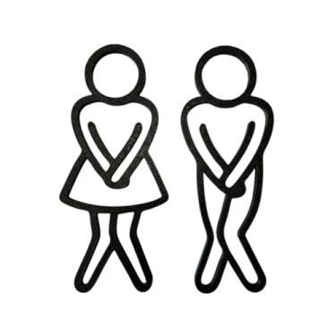 Imagem de Kit Placas Banheiro WC sinalização Sanitário Masculino Feminino Unisex Plaquinha Porta Engraçada