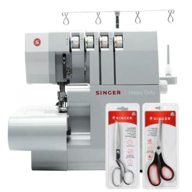 Imagem de Kit Máquina Overloque 14HD854 + Tesoura 10" Tecido e Tesoura Multiuso 