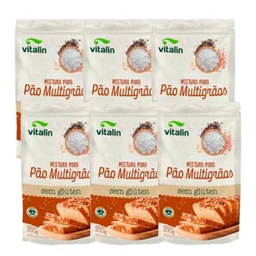 Imagem de Kit 6X: Mistura para Pão Multigrãos Sem Glúten Vitalin 300g