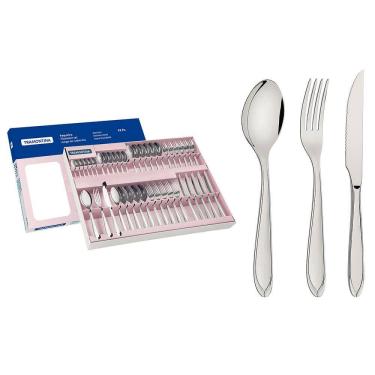 Imagem de Faqueiro Tramontina Laguna Aço Inox com Facas para Churrasco Acabamento em Brilho 42 Peças 66906774