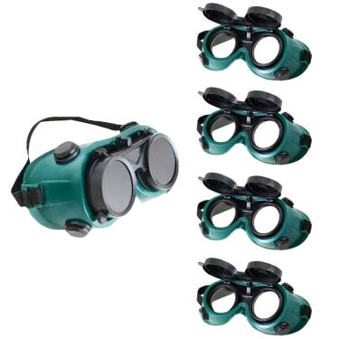 Imagem de Oculos De Solda Kit 4 Uni Protecao EPI Máscara Articulavel Dupla Lente Para Soldador Com Filtro Equipamento Profissional