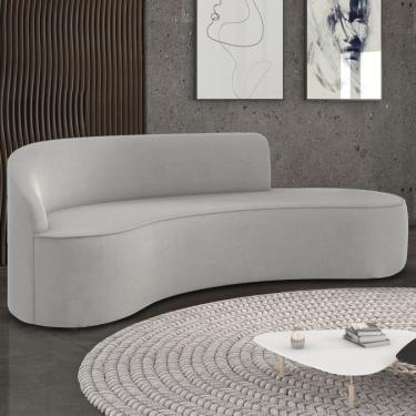 Imagem de Sofá 4 Lugares para Sala 220cm Orgânico Wendi Suede Cinza I01  - Mpozenato