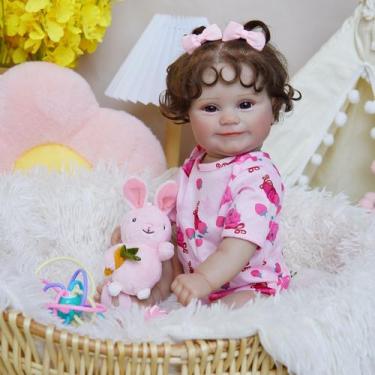 Imagem de Boneca Bebê Reborn Realista Brastoy Original 48 cm Silicone Kit Conjun