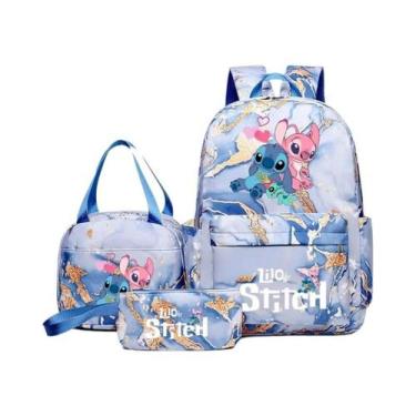 Imagem de Conjunto De Mochila Anime Lilo & Stitch Para Crianças Com Bolsa De Alm