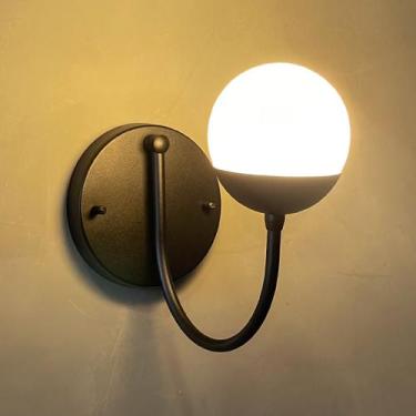 Imagem de Arandela de Parede Moderna luna aluminio bivolt Com Globo Vidro 12cm -