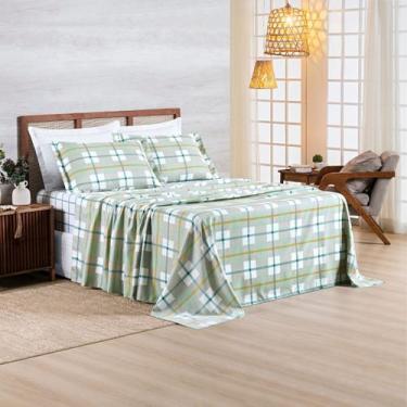 Imagem de Jogo de Cama King 400 Fios com Aba Americana Estampado 04 Peças Afeto 