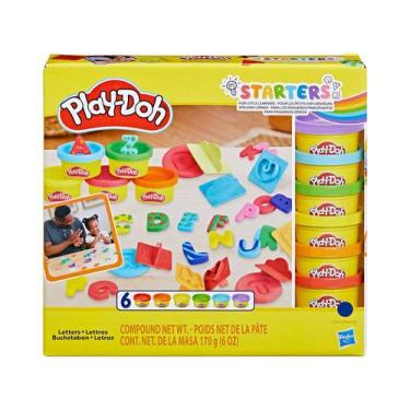 Imagem de Brinquedo Infantil Play-Doh Letras com 26 Carimbos e 6 Potes de Massin