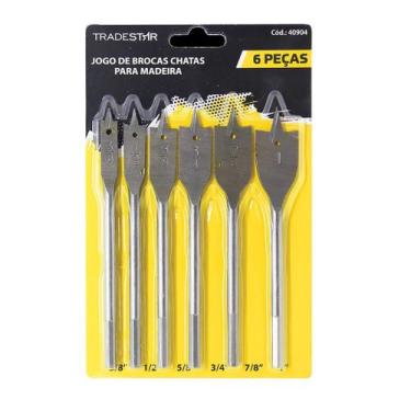 Imagem de Jogo de broca chata com 6 peças - Tradestar