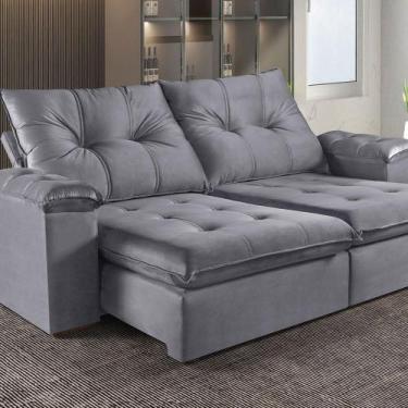 Imagem de Sofá Retrátil E Reclinável 4 Lugares M-194 Estofados Martins Grafite -