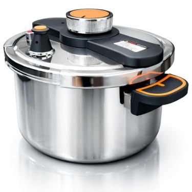 Imagem de Panela de Pressão Inox com Trava de Segurança 4L 6L 8L Cozimento Rápid