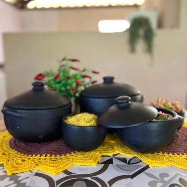Imagem de Kit Panelas de Barro Capixaba 1L 2L 3L 2 Cumbucas Conjunto Completo pa