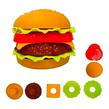Imagem de Kit Comidinha Fast Food 8 Peças para Brincar de Cozinhar com Hambúrguer e Refrigerante...