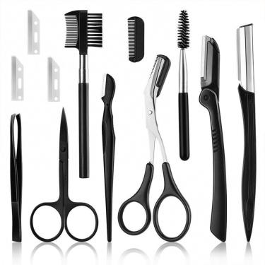 Imagem de Kit Aparador de Sobrancelha Kit11pcs de a para Modelar Completo 11 Peças com Bolsa PVC OEM