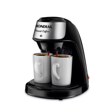 Imagem de Cafeteira Elétrica Mondial Smart Coffe 500w C-42-2x-bi Preto/inox 220v