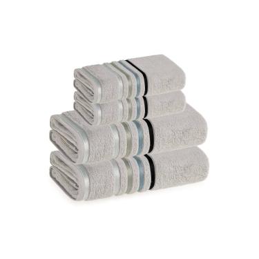 Imagem de Jogo Toalhas de Banho 4 peças Lumina Unika Karsten Cinza Platina Fio Penteado