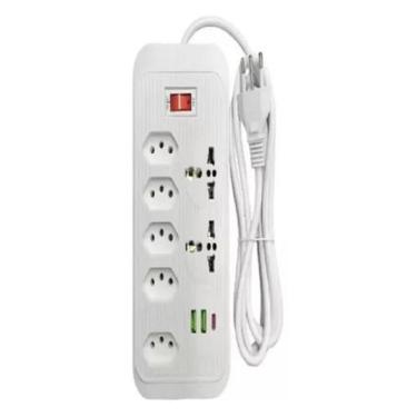 Imagem de Extensão Régua 5 Tomadas Type C 2 Usb 2 Universal 5 Metros GN-379 - sh
