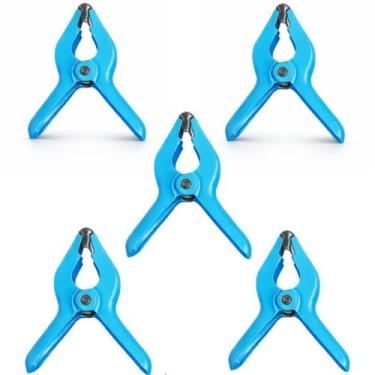 Imagem de Grampo Multiuso com Mola 150mm Azul Resistente Prático Ideal para Fixa