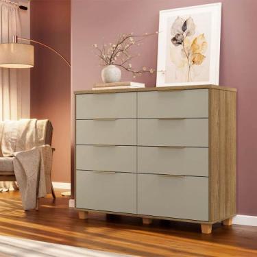 Imagem de Cômoda Quarto 8 Gavetas 121cm Organizadora Catarina Pés Retrô V01 - D 