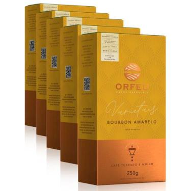 Imagem de Café Moído Premium Orfeu Bourbon Amarelo Kit 5 Pacotes de 250g