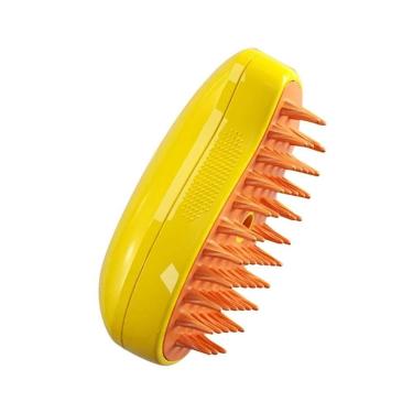 Imagem de Escova Tira Pelo a Vapor para Pet GXM Modelo Escova Tira Pelos Vapor Amarelo Recarregável Via USB