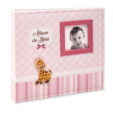 Imagem de Album 100 foto 15x21 bebe tecido girafa luxo rosa - ical 863