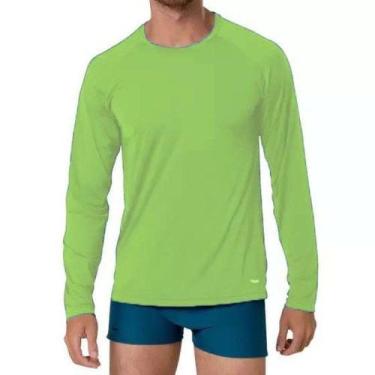 Imagem de Camiseta Mash Micr UV Manga Longa Masculina - Verde citrico, Verde cit