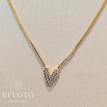Imagem de Colar regulável love cravejado - banhado em ouro 18k - Beloto Semijoia
