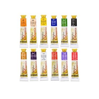 Imagem de KIT 12 Tintas A Óleo Oil Colors Classic ACRILEX Bisnaga de 20 ml