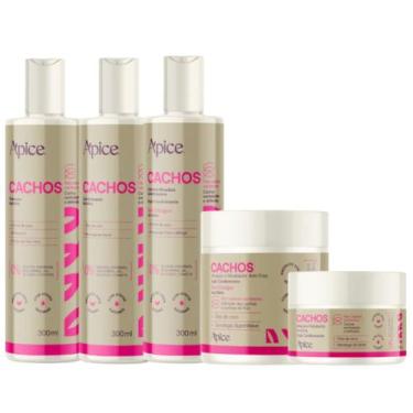 Imagem de Kit Sh, Cond, Gelatina, Máscara e Ativador Cachos Apice - Apice Cosmét