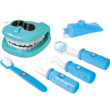 Imagem de Kit de Brinquedo Brincando de Profissões Dr. Dentista com Dentadura e Acessórios Samba Toys