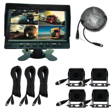 Imagem de Kit Monitoramento Monitor 7 Polegadas + 4 Câmeras Ahd 12-24v - MB, Pre