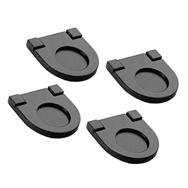 Imagem de 4 pcs escondido embutir mobiliário invisível liga de zinco gaveta de gaveta de cozinha armário maçanetas preto YYDFPIIA (Size : 3.6X3.6cm)