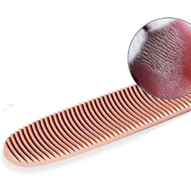 Imagem de Pincel de cuidados texturizado, língua de gato real, escova nutritiva para gatinho com pontas duplas para áreas pequenas e grandes, ferramentas portáteis de cuidados com o cabelo, pente de massagem (amarelo)