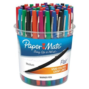 Imagem de Paper Mate Caneta Marcador de Ponta de Feltro da Flair, Tinta Variada, Média, 48 Canetas/Conjunto (PAP4651)