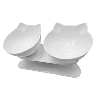 Imagem de burko Tigela De Comida Para Gatos Tigela Básica Inclinada 15° Recipientes De Comida Destacáveis Levantados Com Suporte