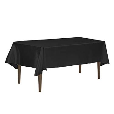 Imagem de Toalha de mesa retangular de cetim 152 x 326 cm da LinenTablecloth preta