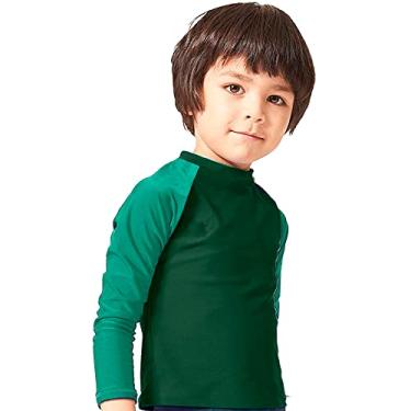 Imagem de Blusa Térmica Camiseta Infantil Proteção Uv 50+ Raios Solares Praia Criança Bebê Menino Menina (Verde, 1 ano)