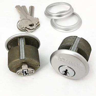 Imagem de RI-KEY SEGURITY - 2 cilindros de fechadura Mortise de 2,5 cm para loja comercial porta de entrada frontal Adams Rite