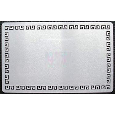 Imagem de Cartão de visita com borda padrão de metal branco cinza prata sublimação logotipo de transferência térmica calor 50 peças