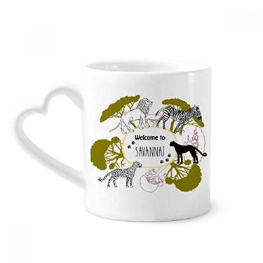 Imagem de Caneca African Welcom To Savanna Pinto Leopard Wildlife Caneca de café cerâmica copo de coração de vidro