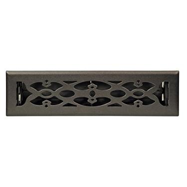 Imagem de Registro de piso Accord AMFRBLV212 com design vitoriano, 5 cm x 30 cm (medidas de abertura do duto), preto fosco