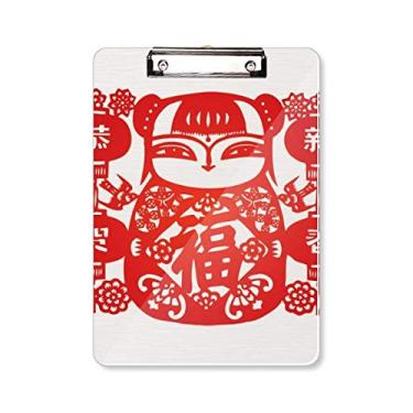 Imagem de Red Girl Placa de suporte para mesa de flores com corte de papel A4