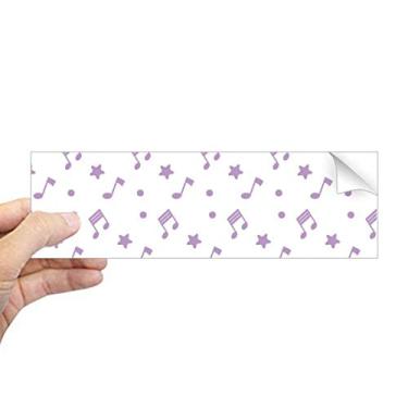 Imagem de DIYthinker Adesivo retangular com estrelas pequenas roxas notas musicais retangulares para janela de notebook