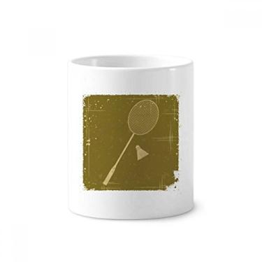 Imagem de Suporte de caneta esportivo Badminton com estampa de ilustração de escova de dentes e suporte de cerâmica