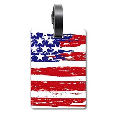 Imagem de Star And Stripes Air Brushing Bandeira dos Estados Unidos Bolsa de mala Etiqueta de bagagem Etiqueta para pendurar cartão Scutcheon