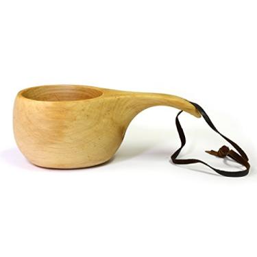 Imagem de Taça de madeira Kuksa antiga Lapland Finlandia feita à mão número 015 para caminhadas, acampamento, cozinha, ao ar livre ou como um presente