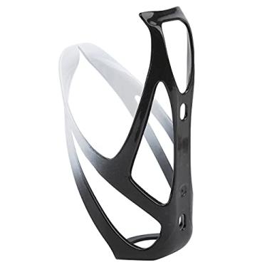 Imagem de Gaiola de garrafa, fibra de carbono e fibra de nylon suporte para garrafa de água integrado durável para mountain bike para estrada (preto e branco)